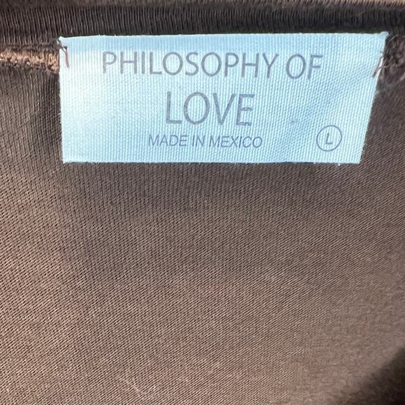 Van Gogh The Olive Orchard Shirt Women Sz L Brown Graphic Tee Philosophy of Love - Picture 6 of 8